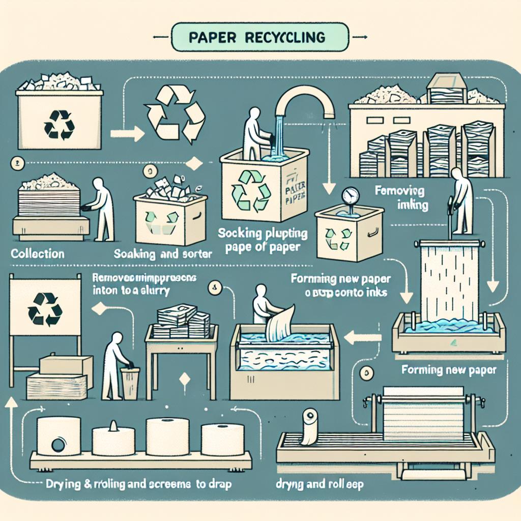 Co zahrnuje proces recyklace papíru